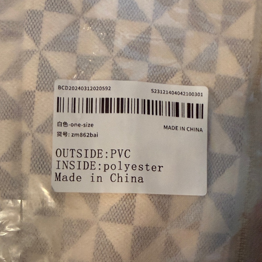 Geometric Patterned Bag with Triangle Print - Beige & Light Gray